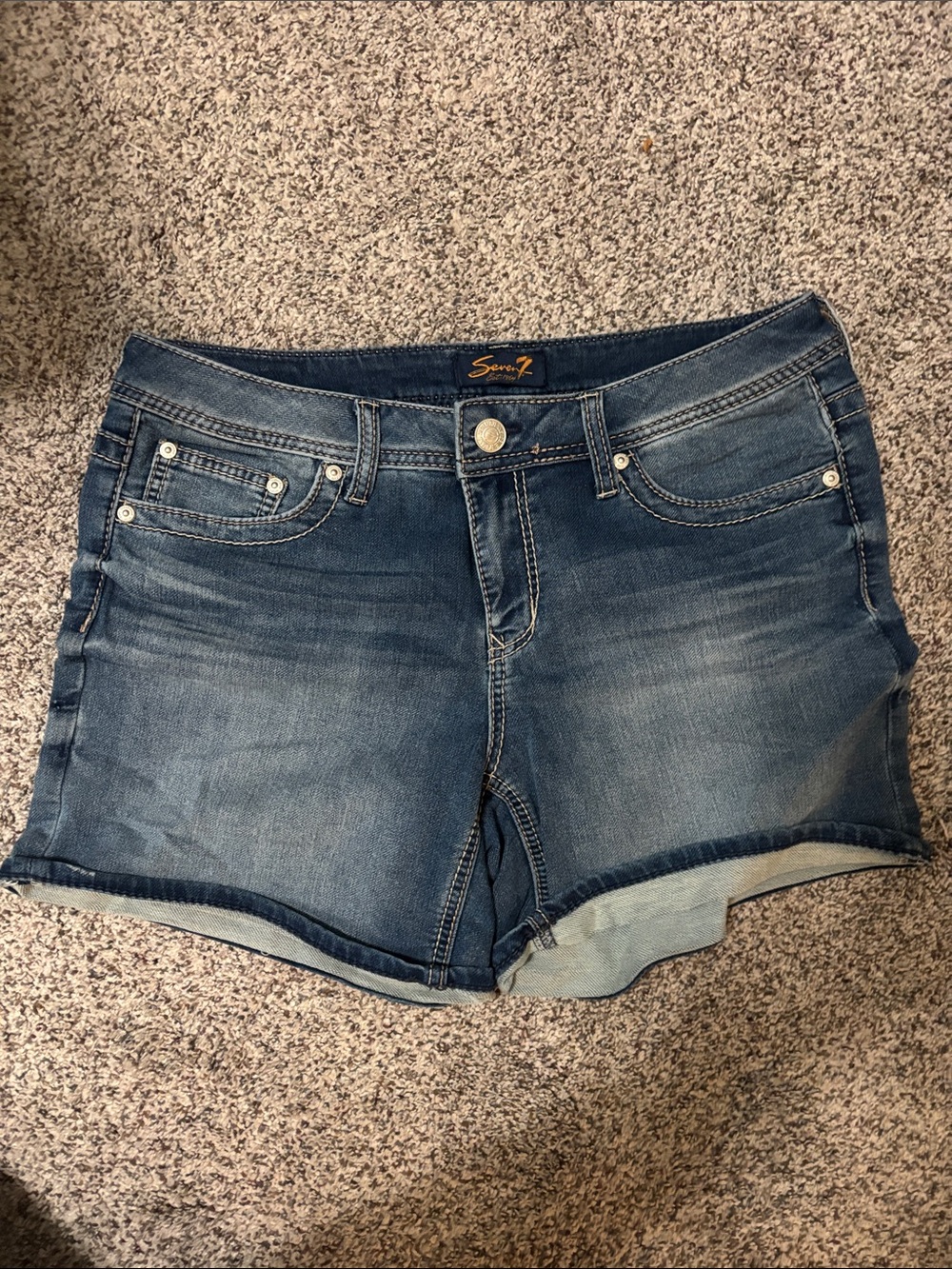Seven7 Women's Dark Blue Denim Jean Shorts